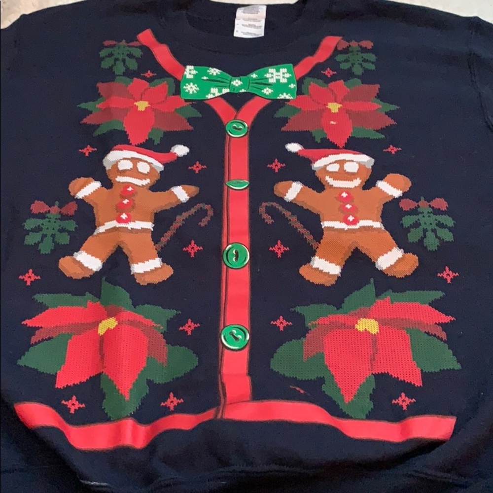 Christmas ugly “sweater” crew neck sweatshirt, S